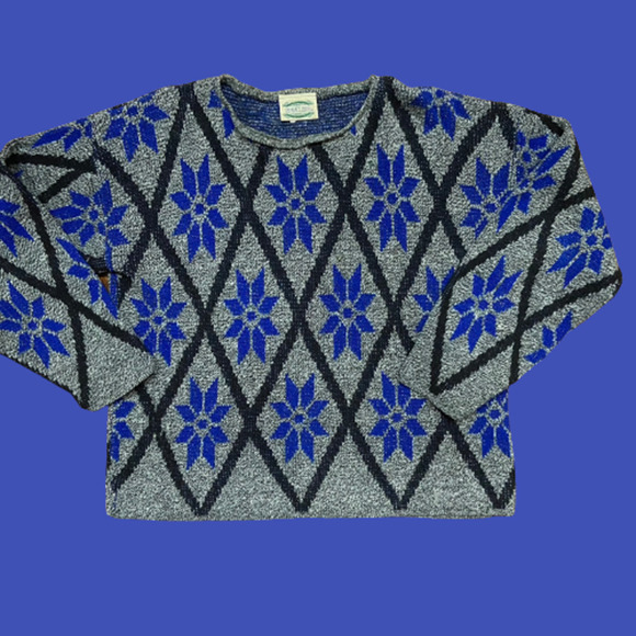 Separate Issue Vintage Knit Sweater Gray Blue Black Women's Size Large - Picture 1 of 8